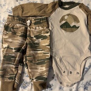 Carter's Tan and Cream Baby Outfit